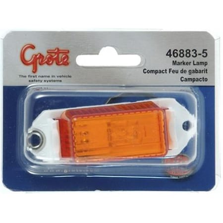 Grote 468835 Side Marker Light Universal Surface Mount 3.25 In. X 1 In. Yellow Lens G17-468835